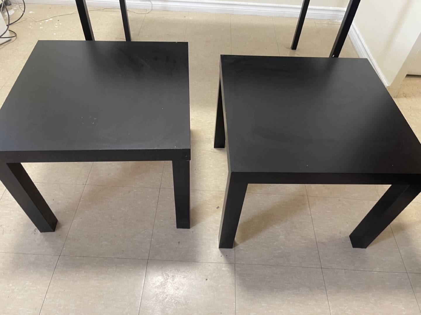 Pair of IKEA Lack Side Tables - Black-Brown - photo 2