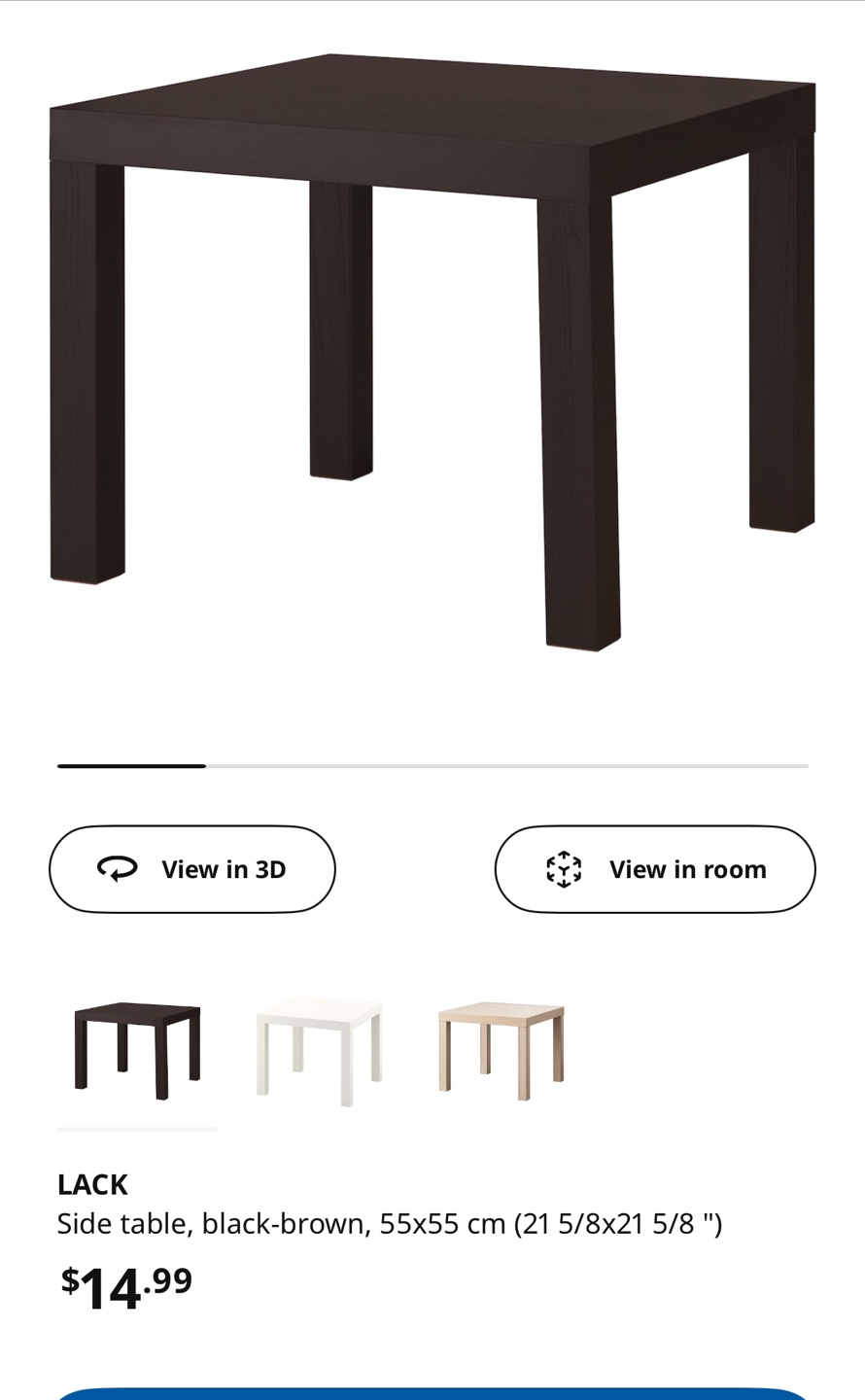 Pair of IKEA Lack Side Tables - Black-Brown - photo 3