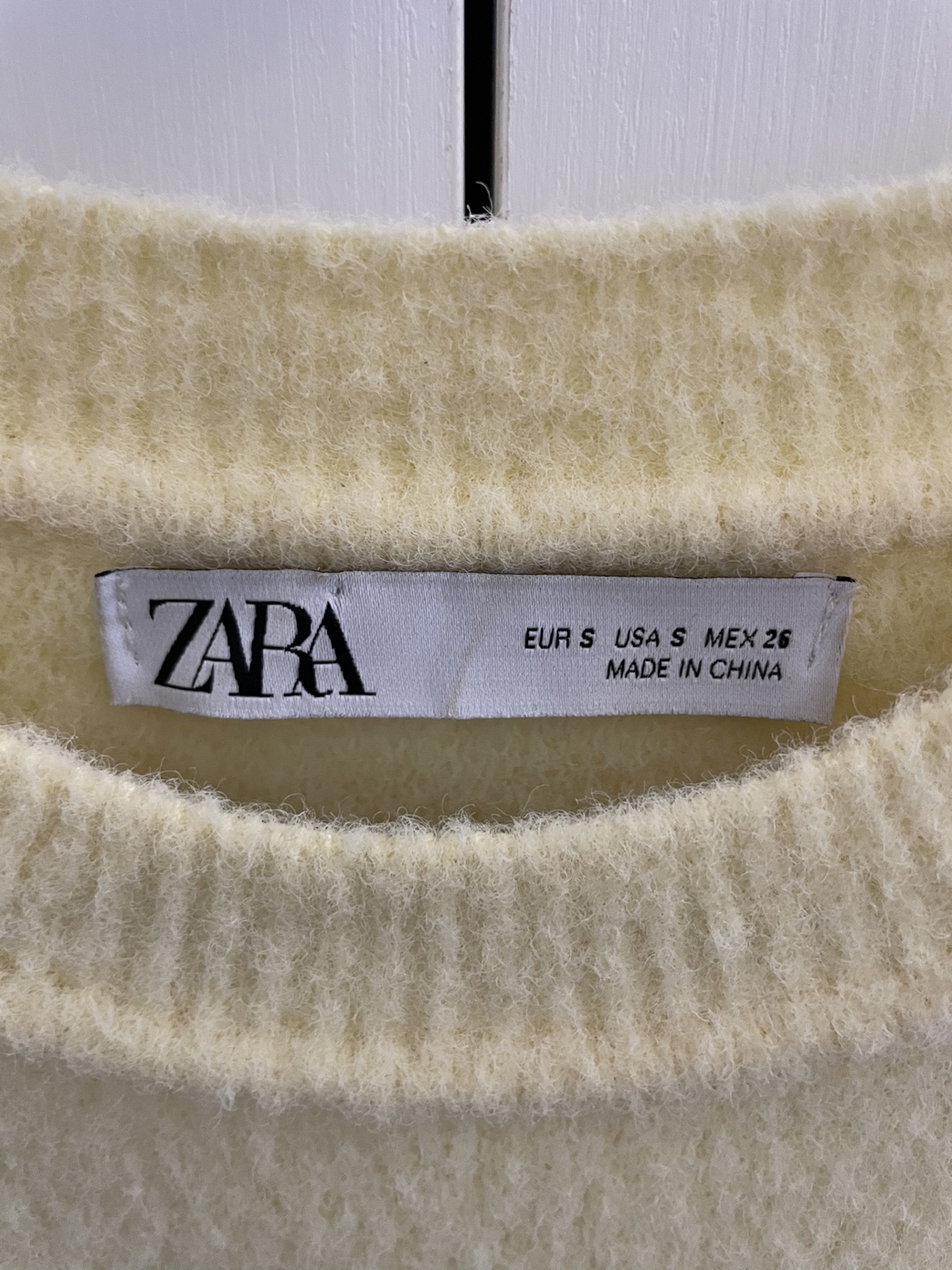 Yellow Cropped Fuzzy Knit Sweater Size Small - photo 2