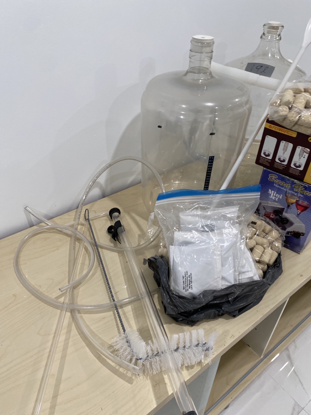 Wine Making Kit - Bottles, Corks, Siphon, and More! - photo 3