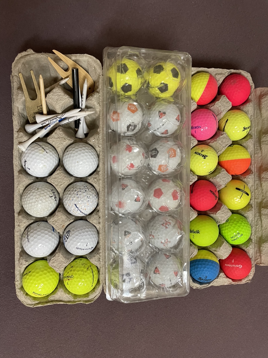 Assorted Golf Balls and Tees
