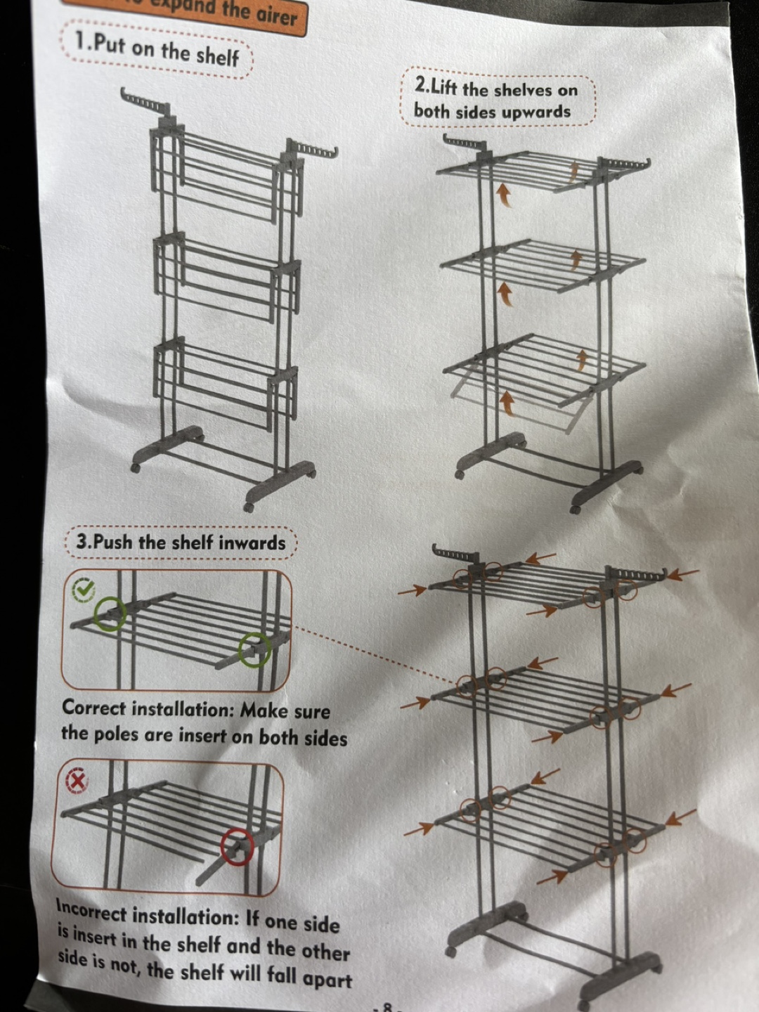 HOMIDEC 3-Tier Rolling Clothes Drying Rack - photo 2