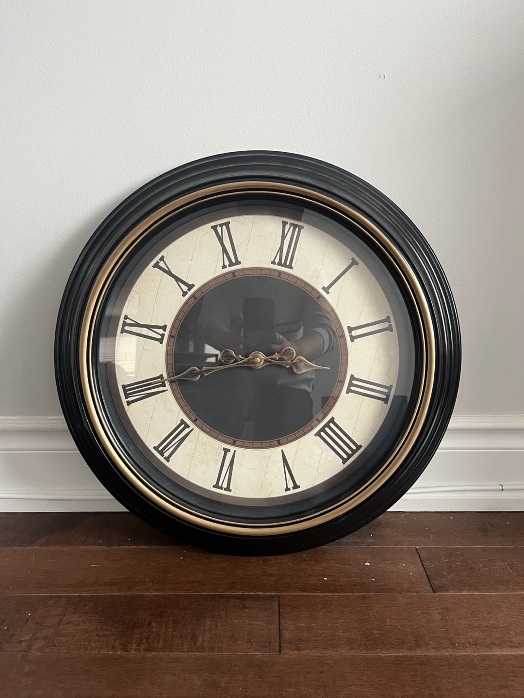 Large Black and Gold Wall Clock