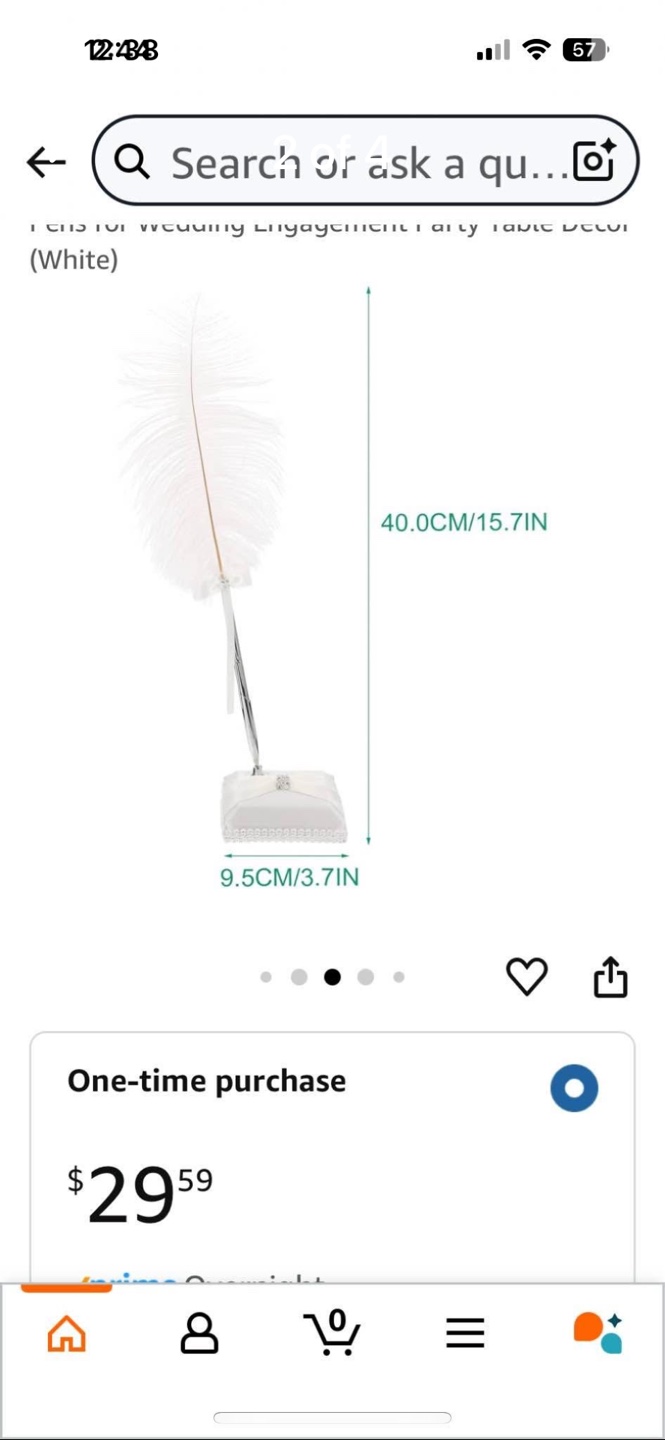 Wedding Guest Book Pen Set with Feather - photo 2