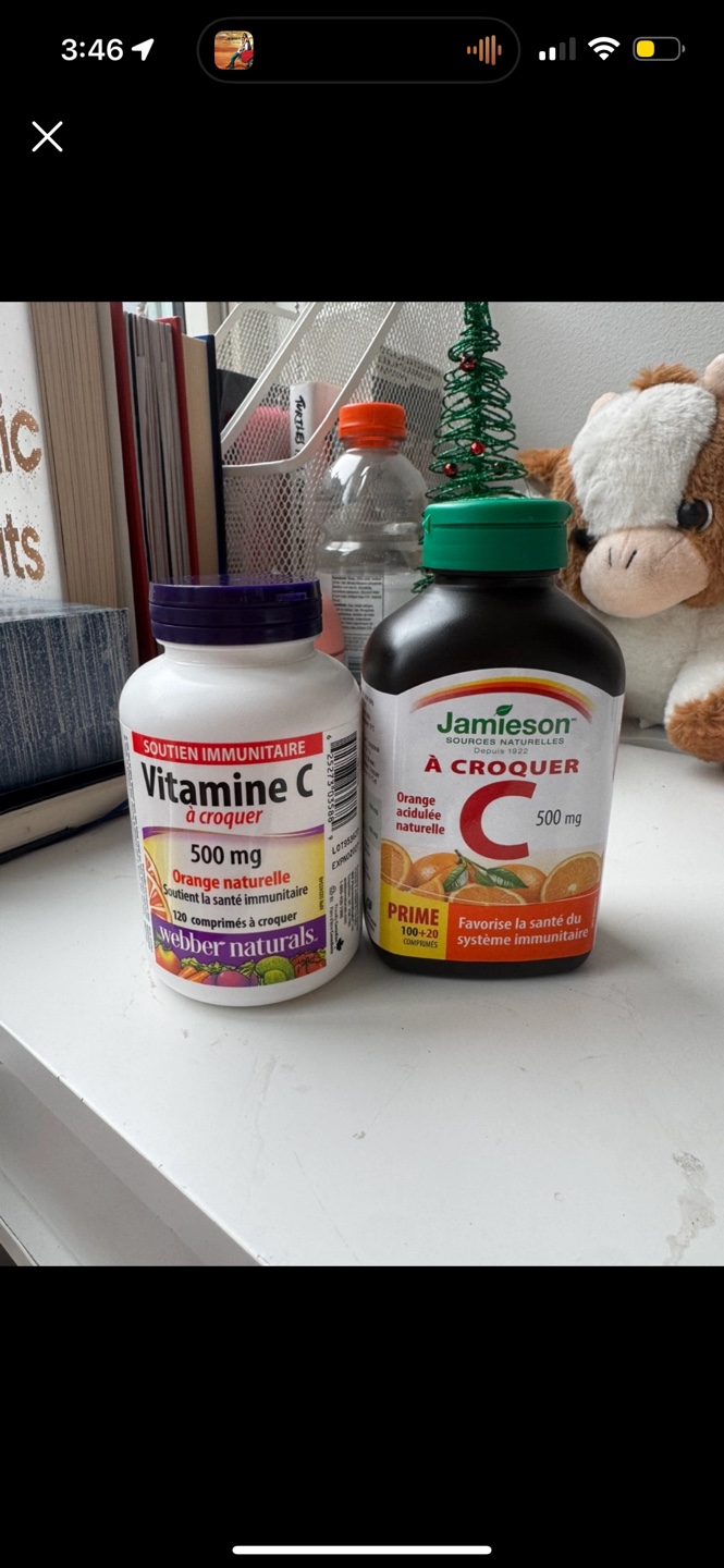 2 Bottles Vitamin C 500mg chewable tablets