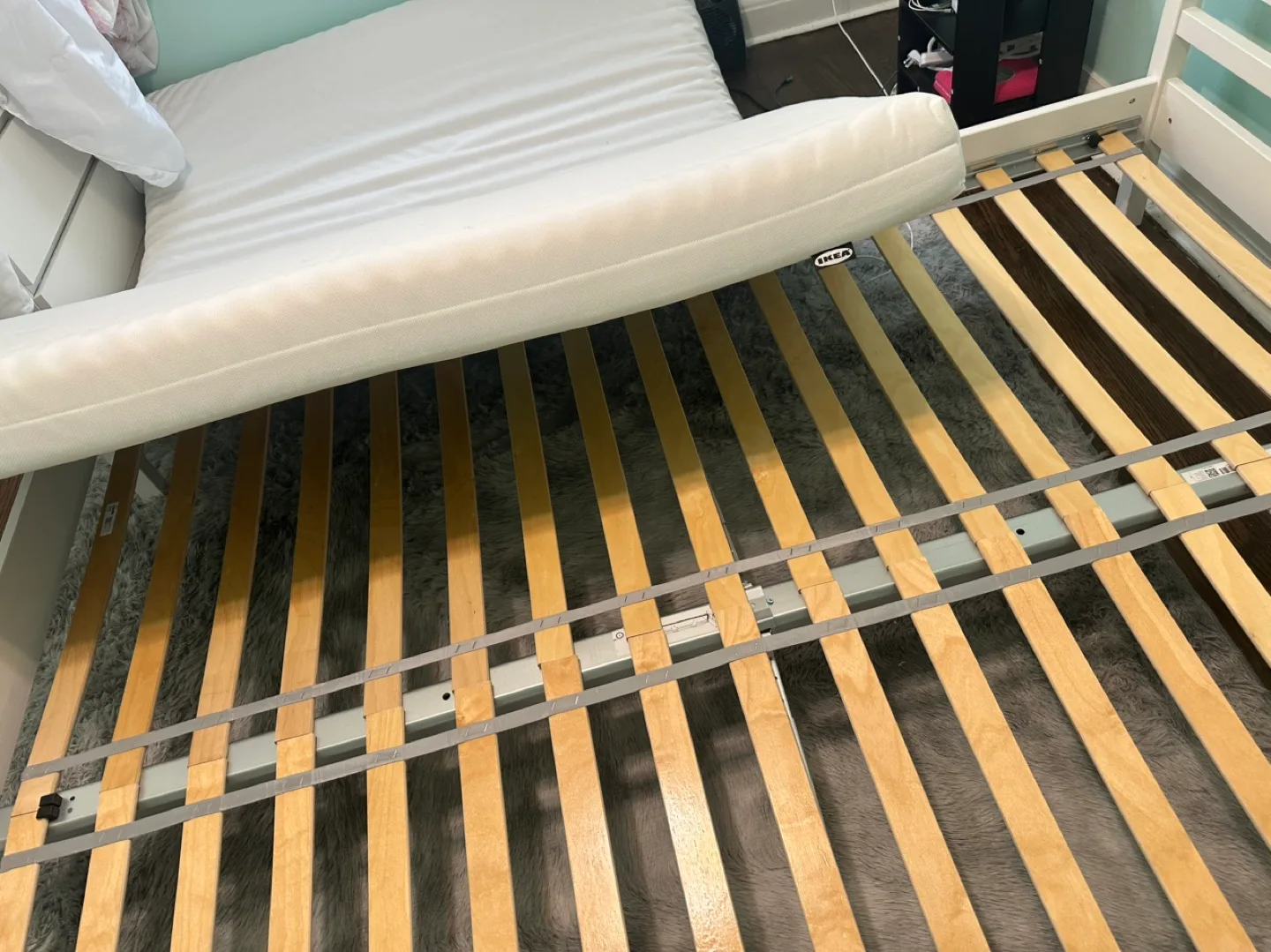 IKEA MALM White Double Bed Slatted Base image indicator(3)