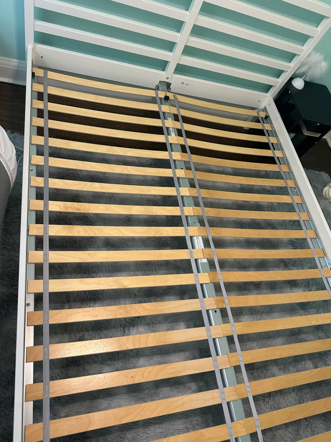 IKEA MALM White Double Bed Slatted Base image indicator(2)