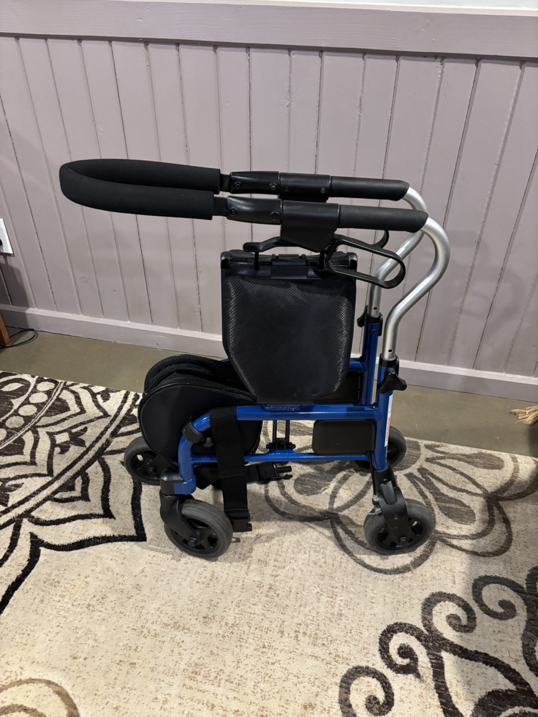 Evolution Trillium 6 Blue Folding Walker with Seat and Basket - photo 4