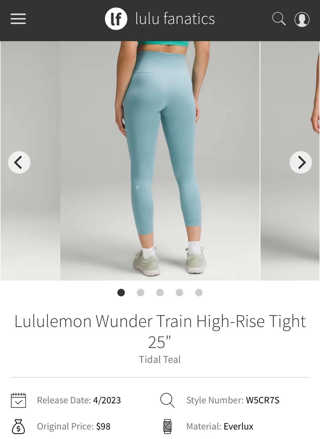 Lululemon Wunder Train Set in Tidal Teal - size 6 image indicator(7)