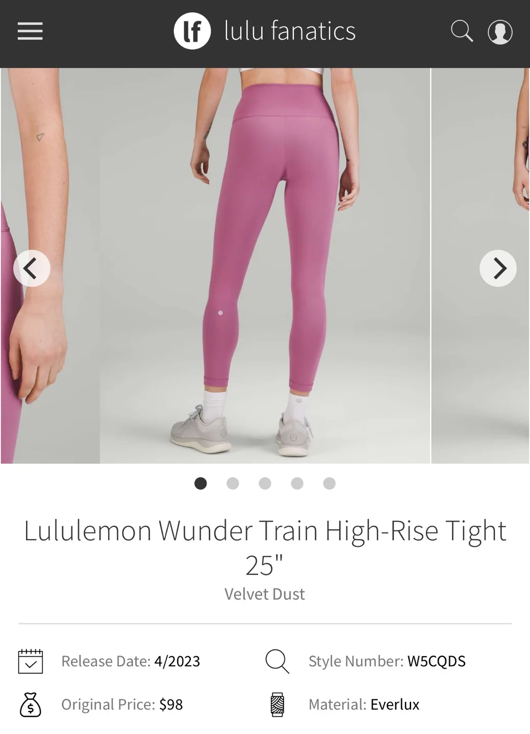 Lululemon Wunder Train Set in Velvet Dust - size 6 image indicator(7)