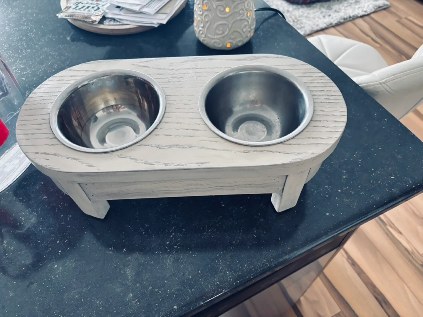 Black Lace-Up Boots & White Bar Stool & Pet Feeder image indicator(5)