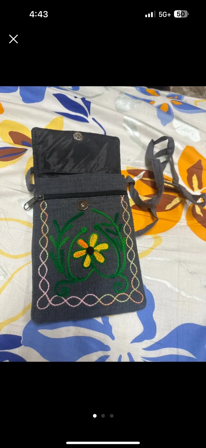 Embroidered Jute Crossbody Bag image indicator(2)