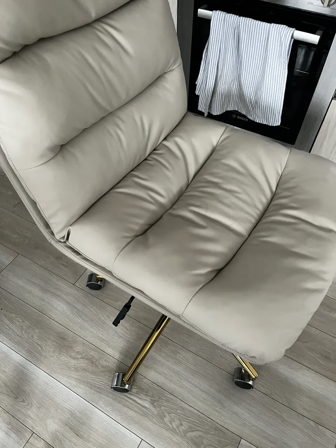 Beige Office Chair with Gold Base image indicator(3)