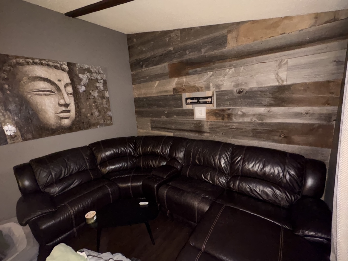 Burgundy Leather Sectional Sofa - photo 2