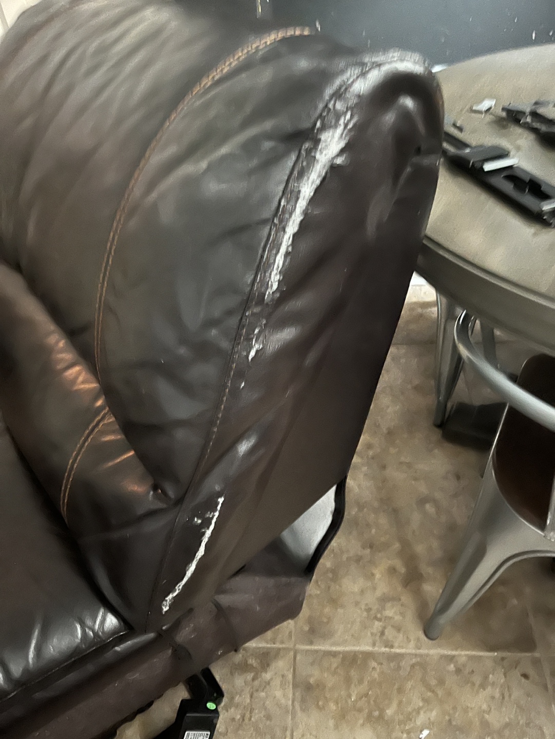 Burgundy Leather Sectional Sofa - photo 3