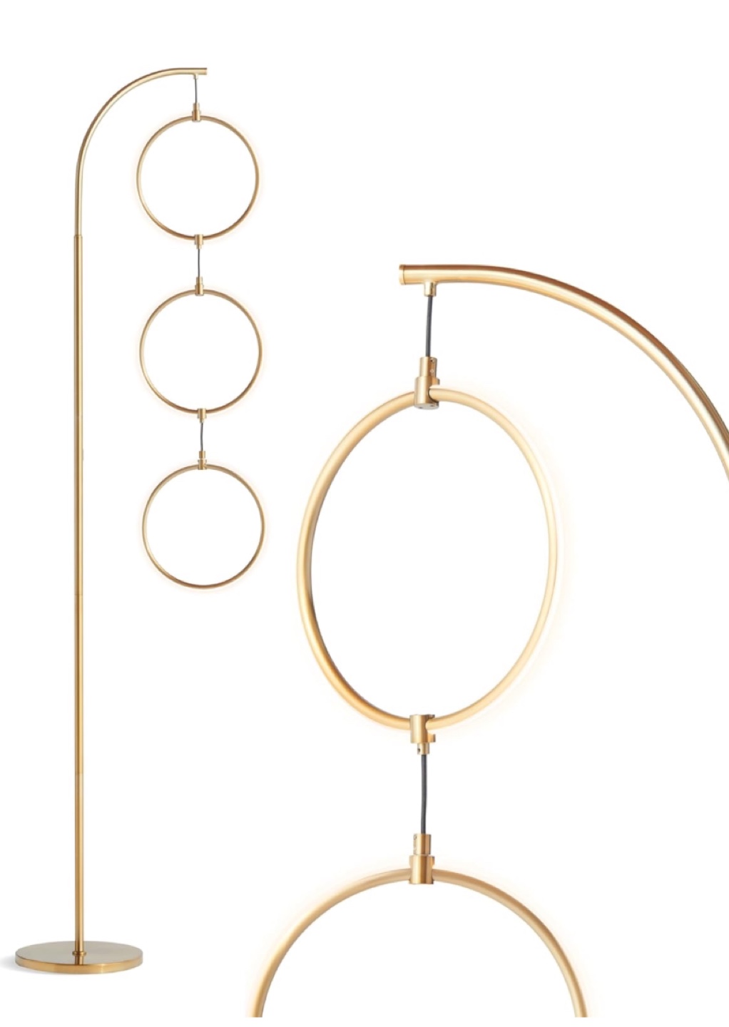 Brighttech Nova Modern Floor Lamp - Brass - photo 4