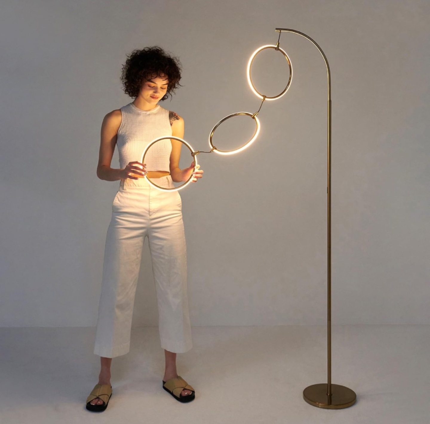 Brighttech Nova Modern Floor Lamp - Brass - photo 3
