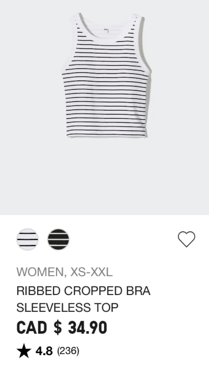☀️Uniqlo ribbed cropped bra top image indicator(3)