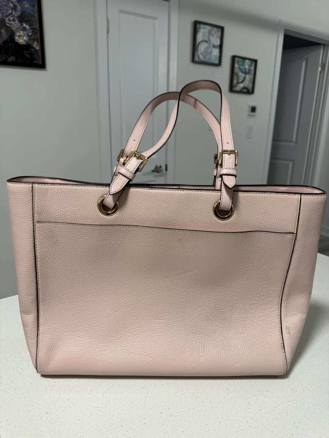Michael Kors Pale Pink Leather Tote Bag image indicator(3)