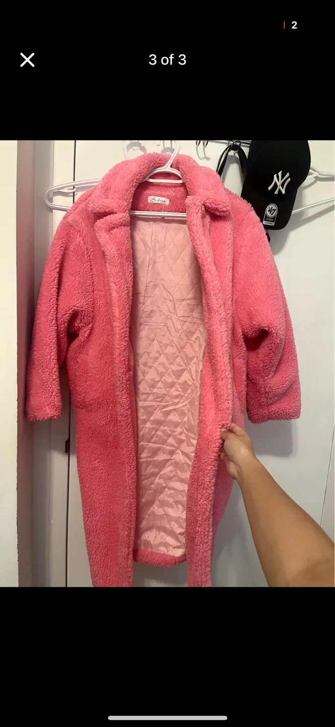Pink Teddy Bear Coat image indicator(2)