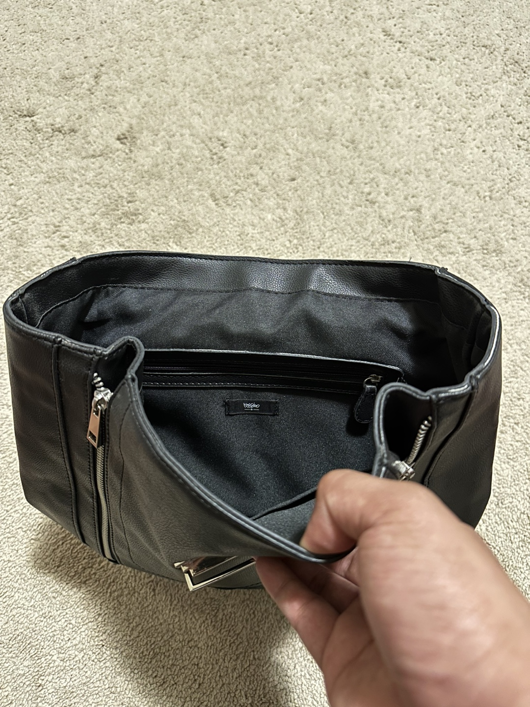 Mossimo Women Black Leather Backpack - photo 3
