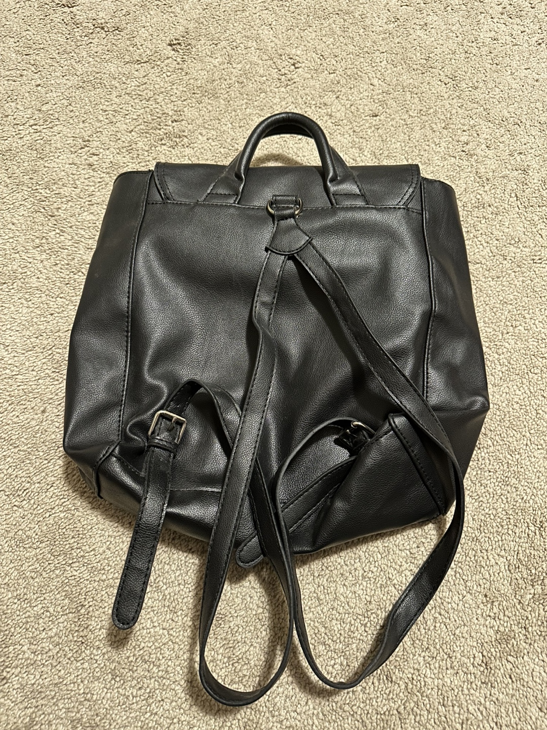 Mossimo Women Black Leather Backpack - photo 2