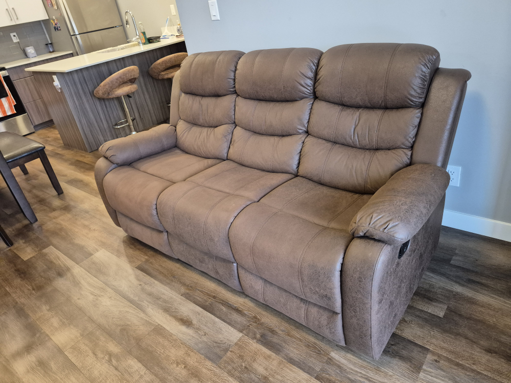 Brown Reclining Sofa - photo 3