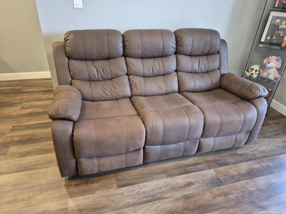 Brown Reclining Sofa - photo 4