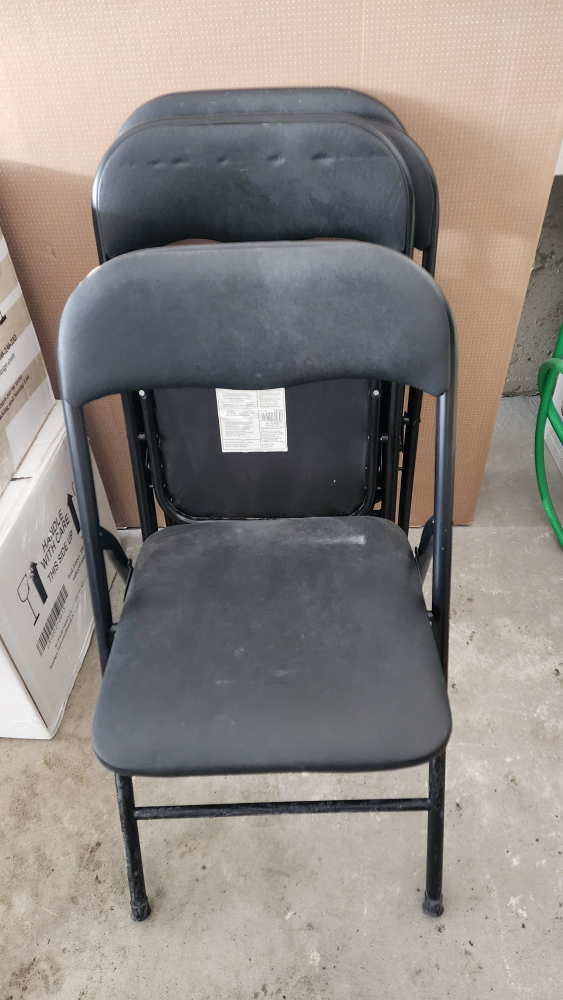 Set of 4 Black Folding Chairs - photo 2