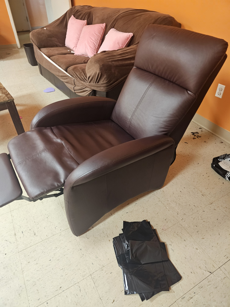 Brown Recliner Chair with Footrest