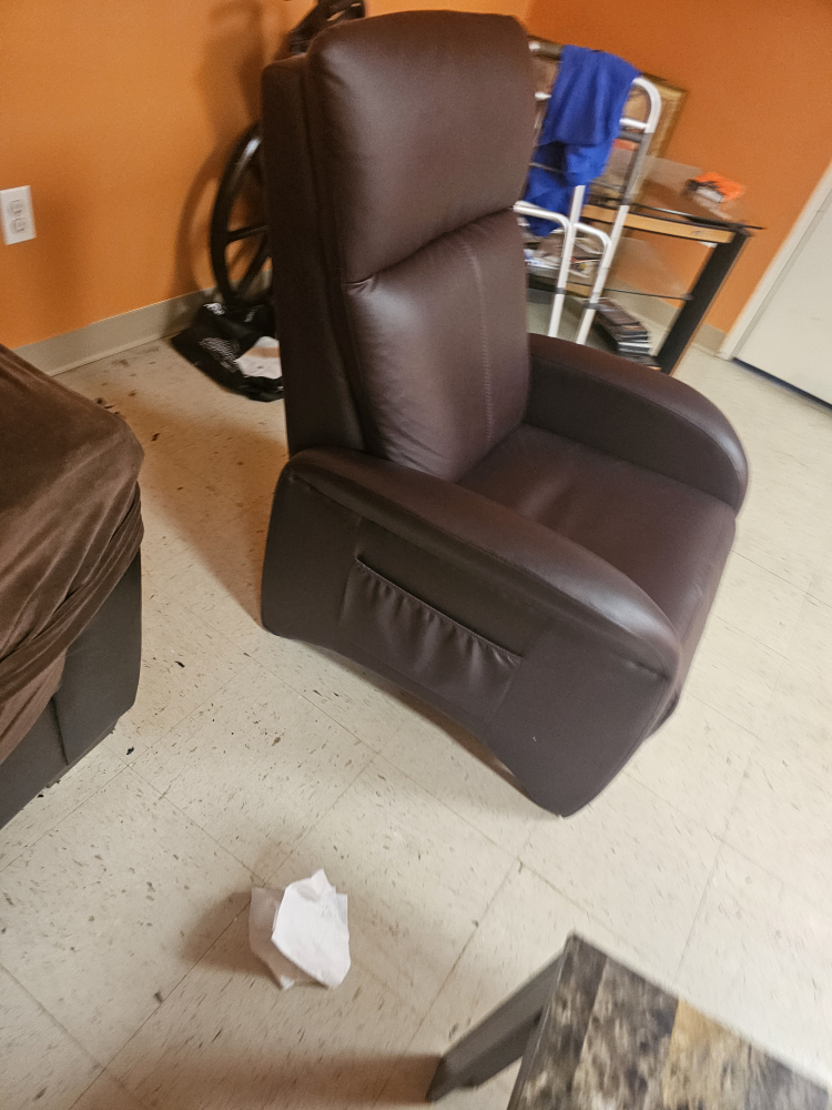 Brown Recliner Chair with Footrest - photo 3