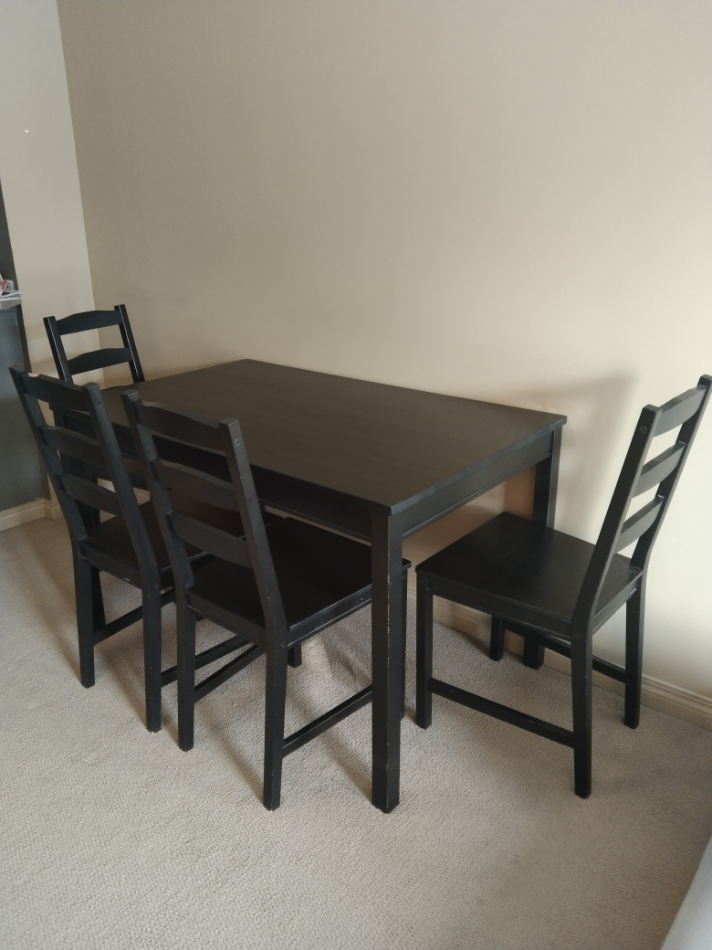 Dining Table and Four Chairs Set