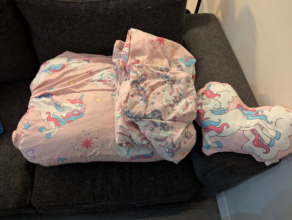 Mooreeke Unicorn Twin Comforter Bed Set & Mermaid Tail Blanket thumbnail