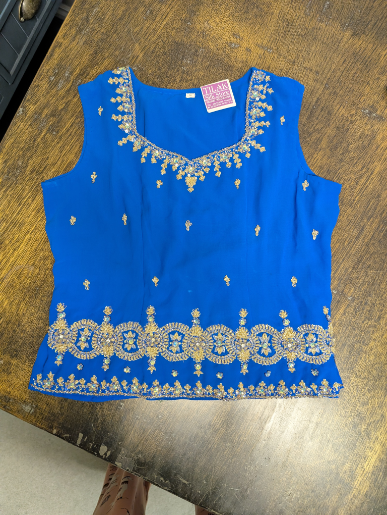 Gorgeous Blue and Gold Embroidered Indian Lengha - photo 2