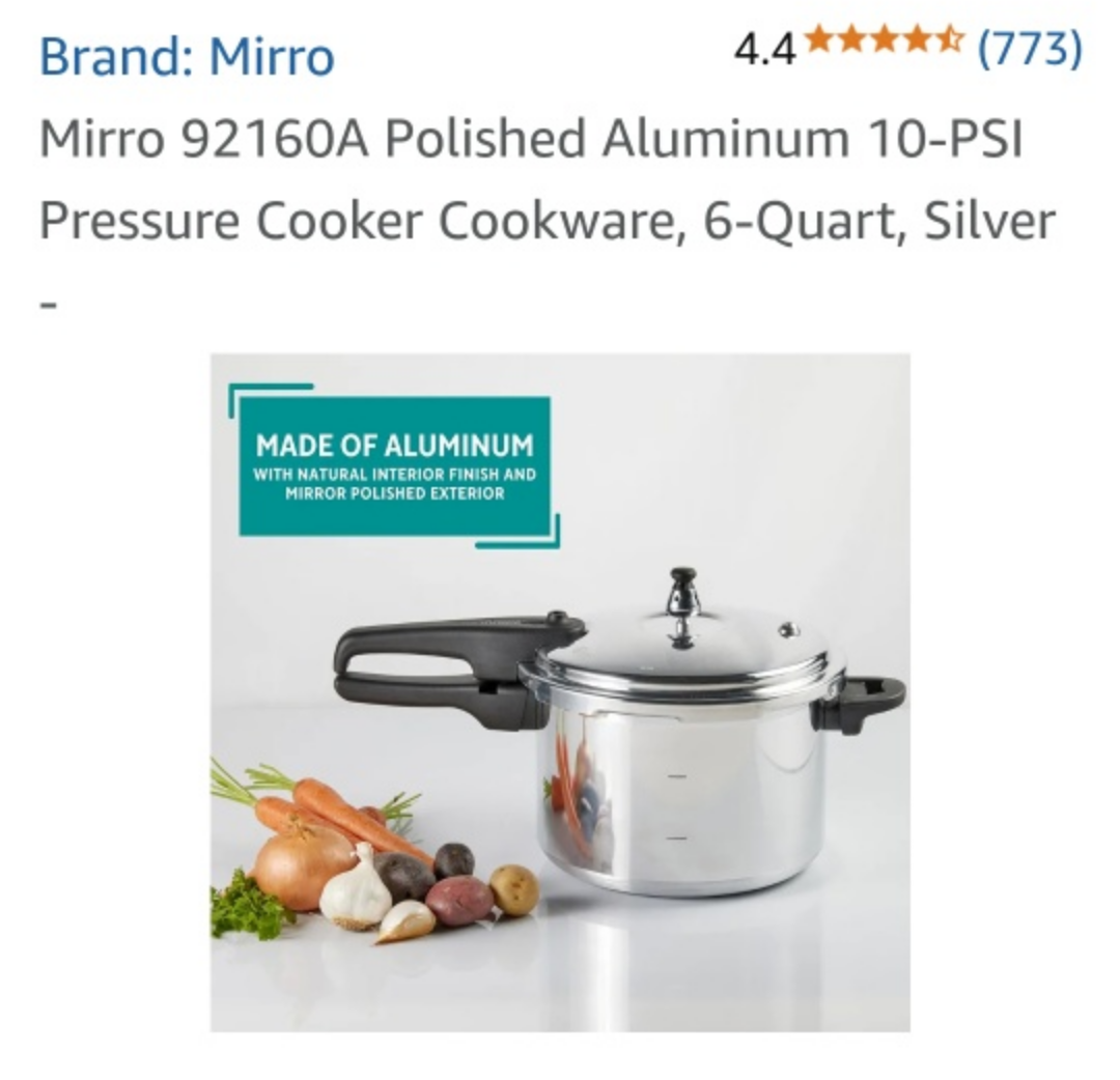 Mirro 6-Quart 10-PSI Polished Aluminum Pressure Cooker - photo 2