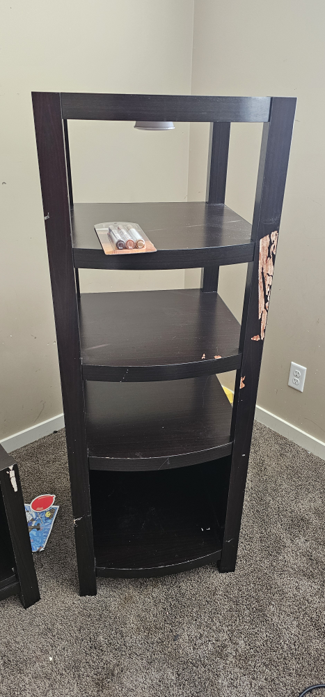 Dark Brown 5-Shelf Curved Shelving Unit