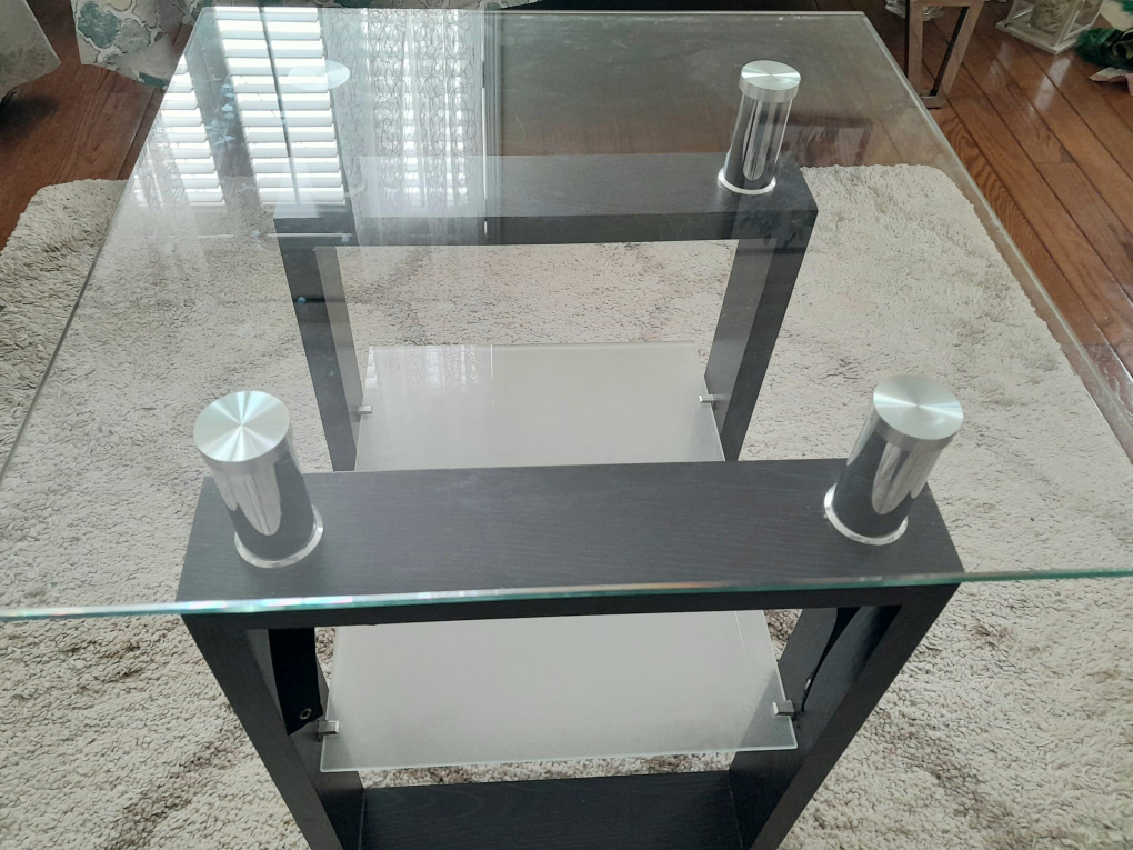Glass-top Coffee Table with Shelf