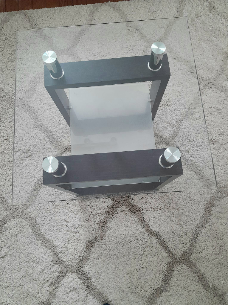 Glass-top Coffee Table with Shelf - photo 2