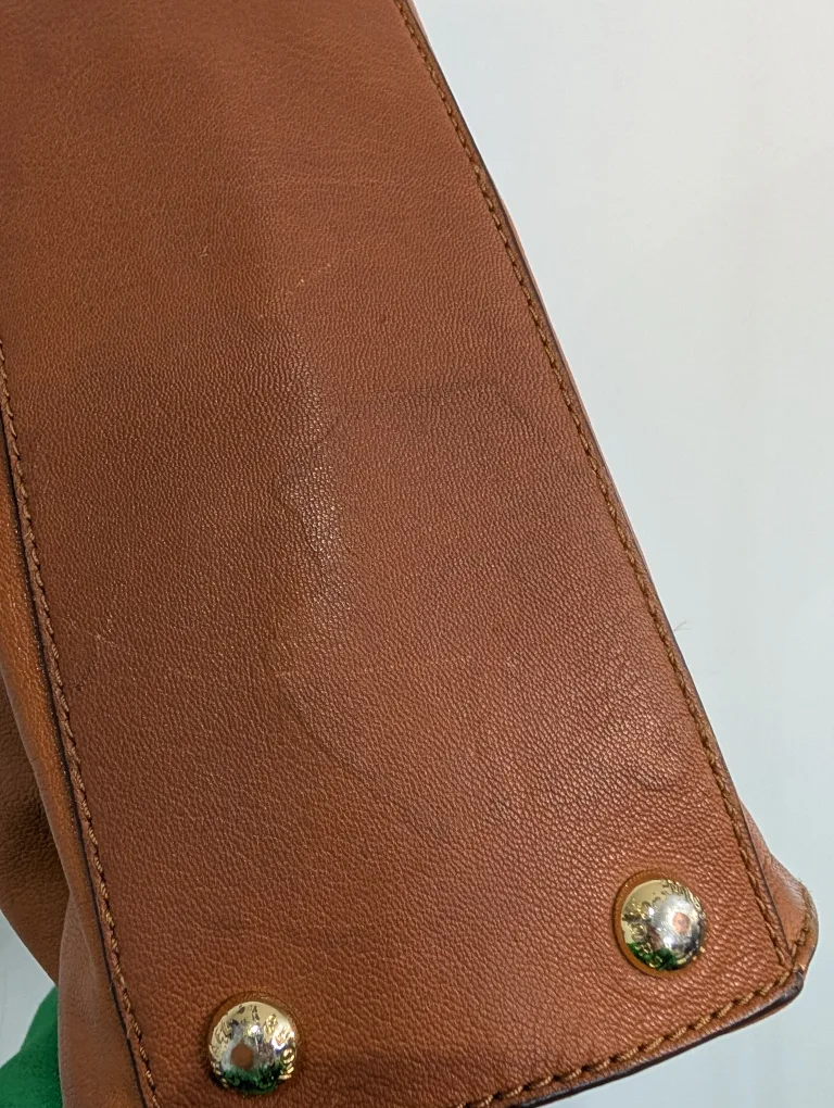 Michael Kors Hamilton Large Brown Leather Satchel image indicator(10)