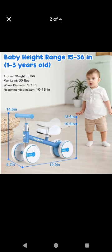 Baby Balance Bike - Blue - photo 3
