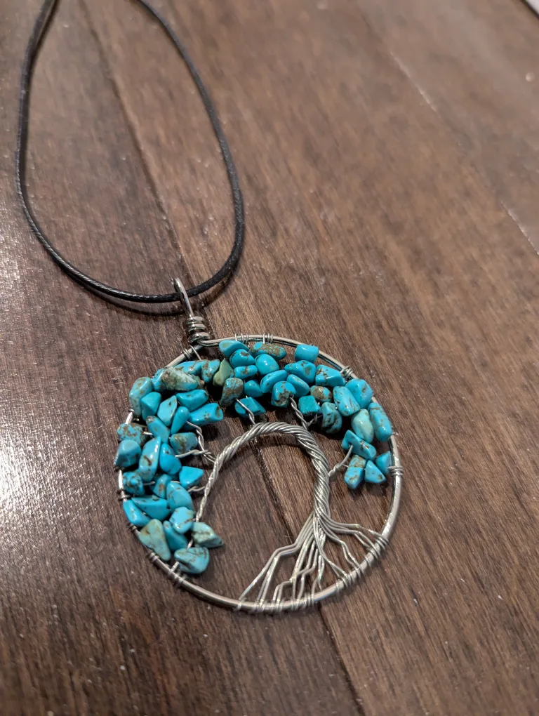 Handmade Turquoise Tree of Life Necklace image indicator(3)