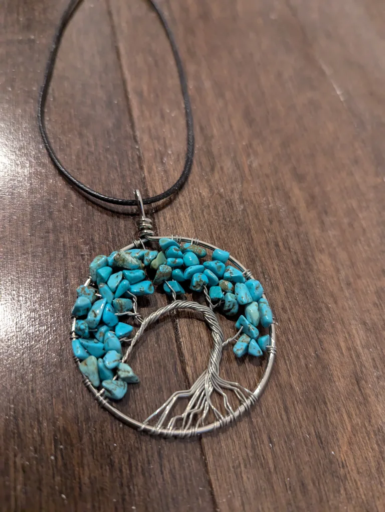 Handmade Turquoise Tree of Life Necklace image indicator(4)