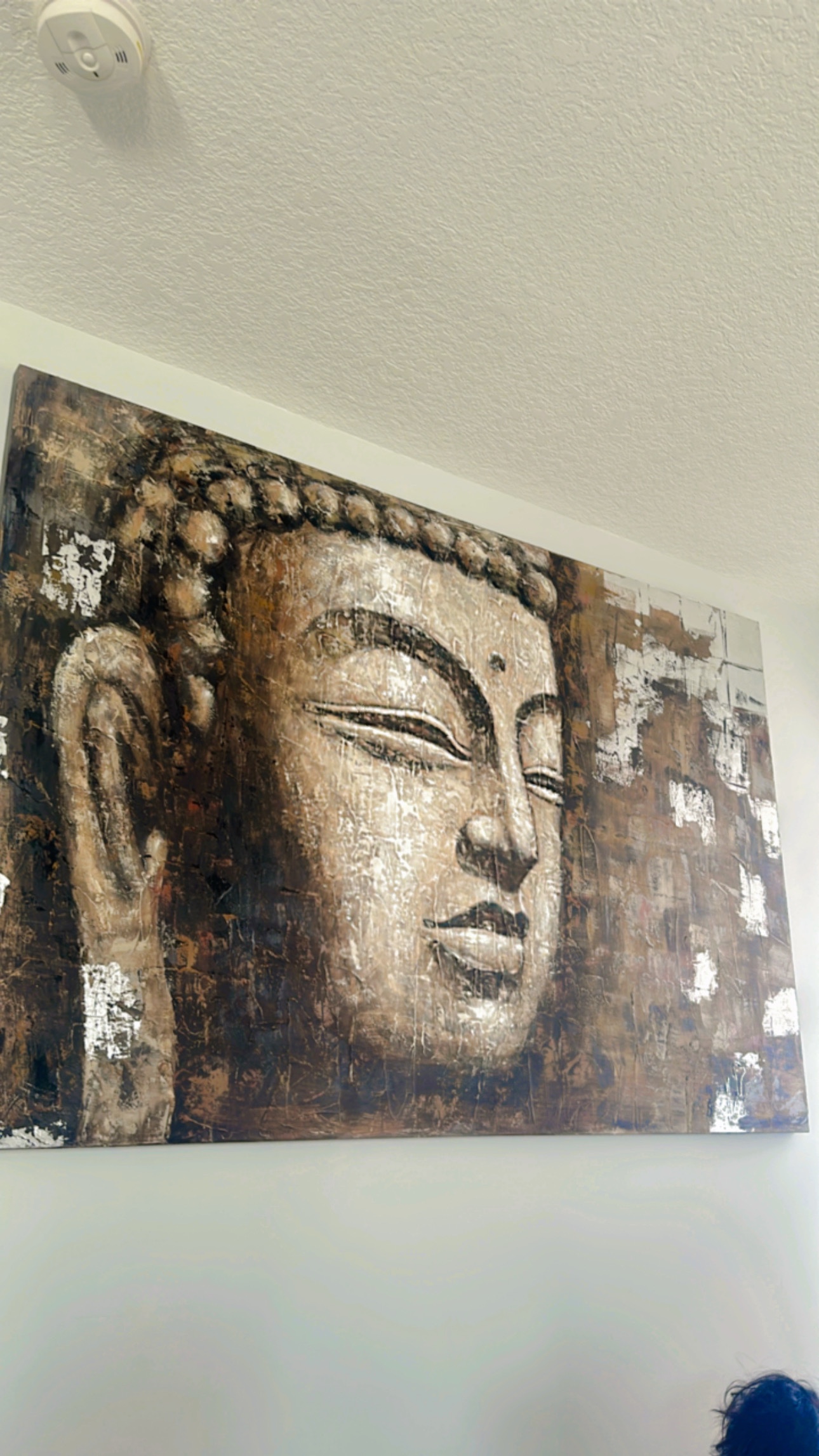Large Buddha Head Canvas Wall Art