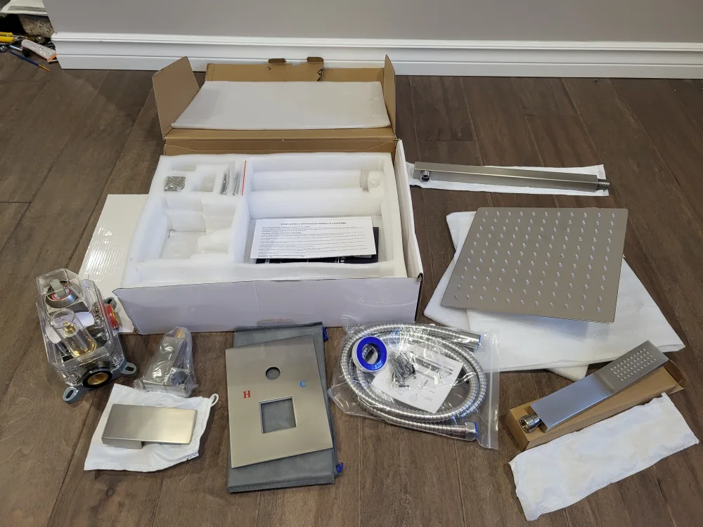 New Brushed Nickel Rainfall Shower Faucet System image indicator(2)