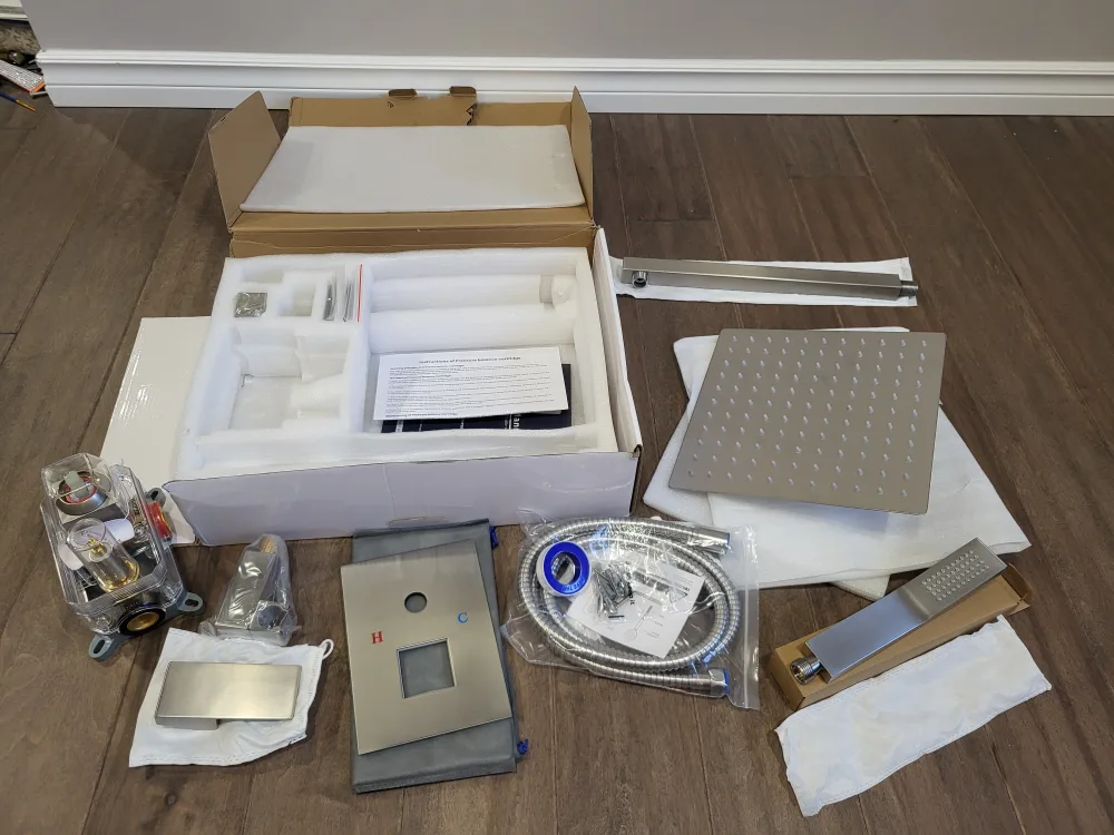 New Brushed Nickel Rainfall Shower Faucet System image indicator(3)