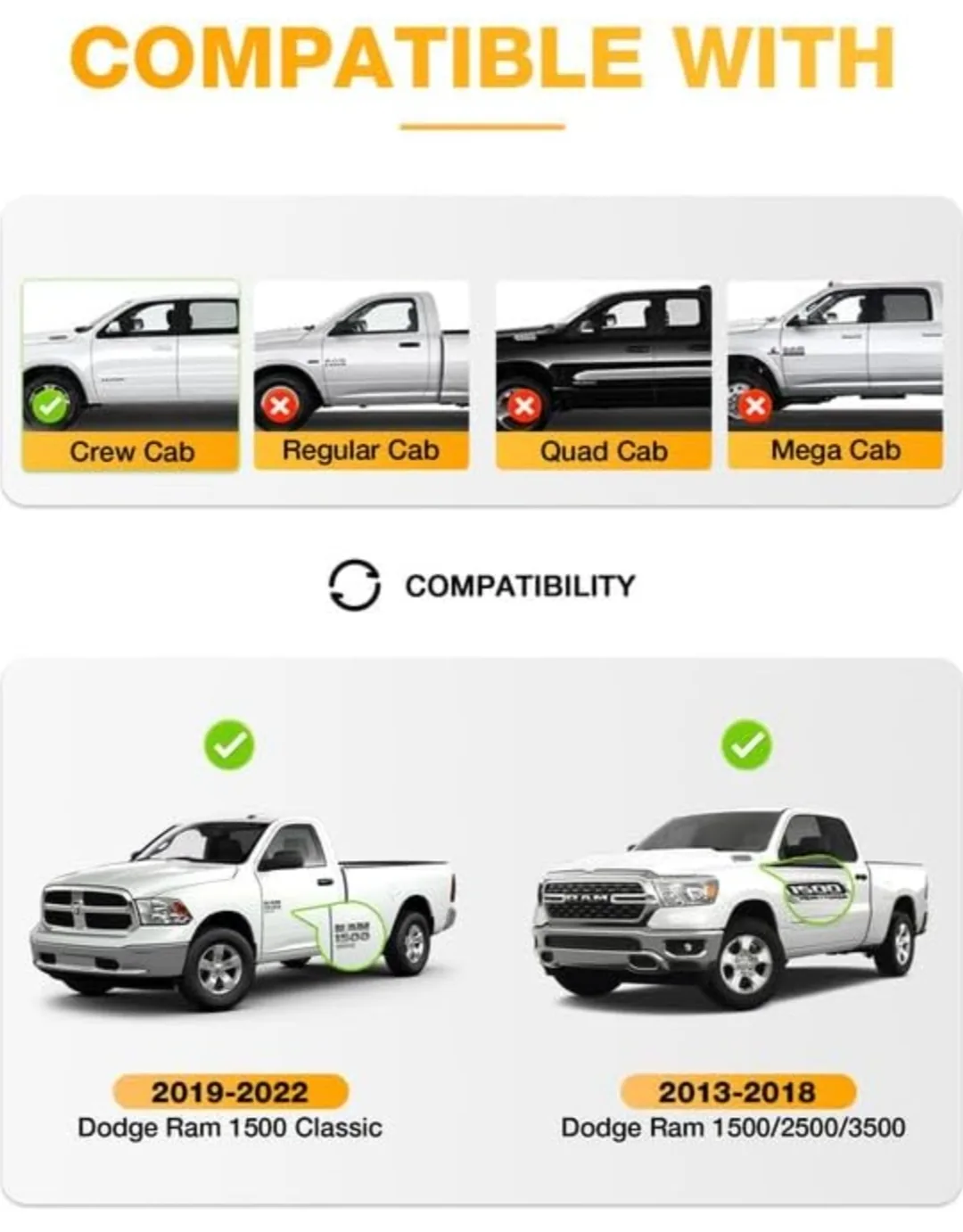 3W Floor Mats for 2013-2024 Dodge Ram Crew Cab image indicator(5)