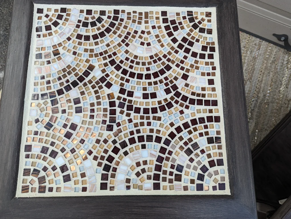 Newly refinished side tables with hand-tiled mosaic patterns image indicator(5)