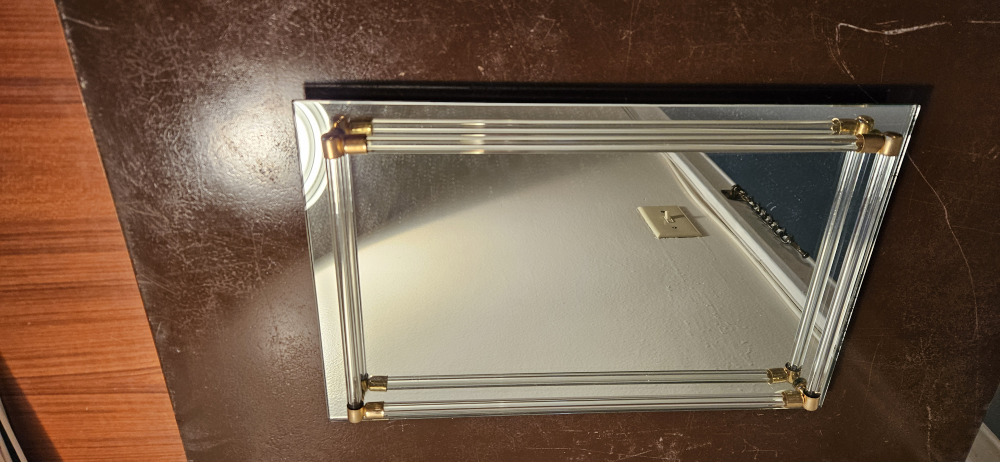 Vintage mirrored tray with glass and gold accents - photo 2