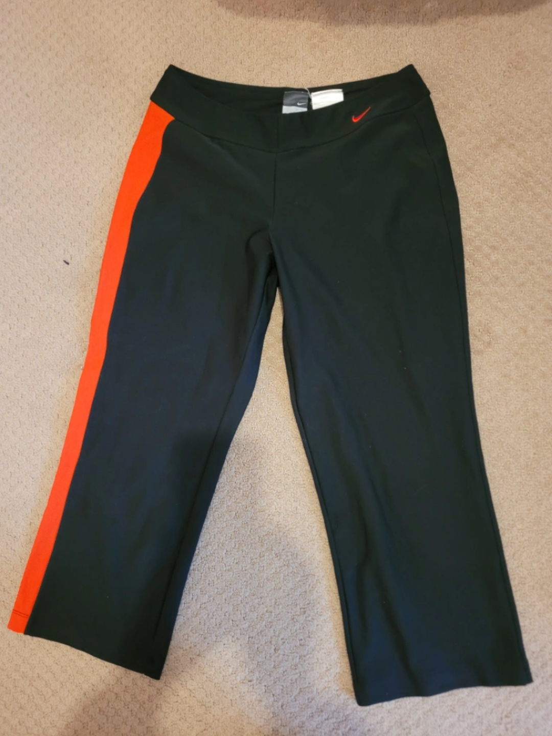 Nike Women's Black and Orange Track Pants