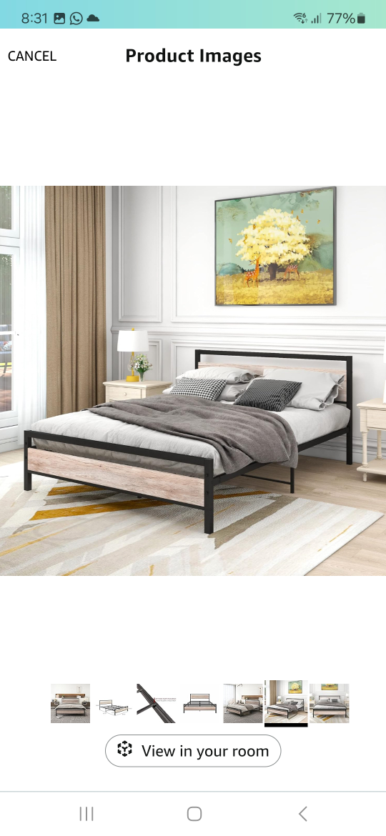 Queen Size Metal Platform Bed Frame